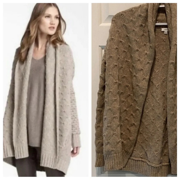 Vince Yak Wool Blend Cardigan Sweater Tan 16763 - Picture 1 of 12